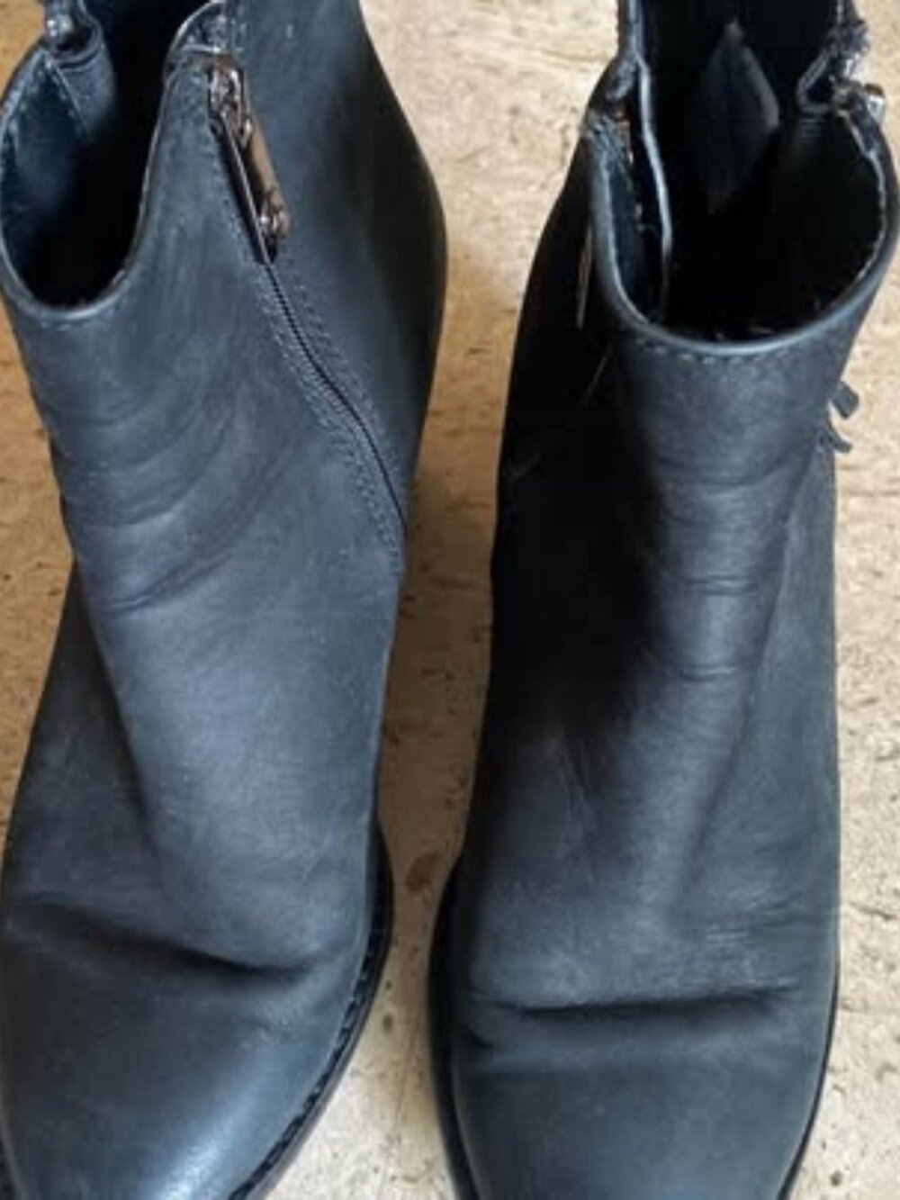 Womens black waterproof heeled ankle boots - 7.5